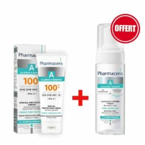 Pack spécial : Pharmaceris A - Crème solaire SPF100+ + Mousse nettoyante 150ml offerte