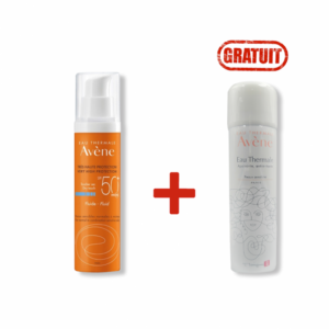 Pack Avène eau thermale : Fluide protection solaire SPF50+ + Spray eau thermale gratuit.