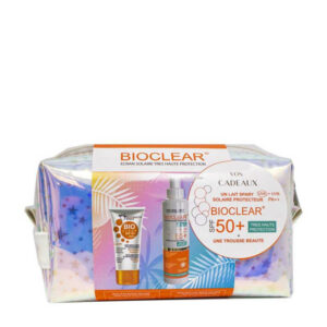 coffret Bioclear : Protection solaire minérale teintée + Lait protecteur + Trousse beauté en cadeau