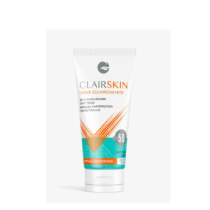 Clairskin : Crème Solaire SPF50+ Éclaircissante pour un teint radieux - Tube de 50ml.