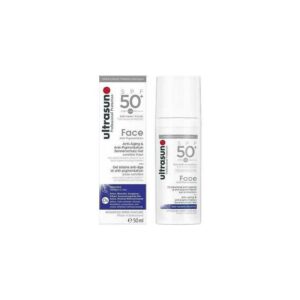 Ultrasun - protection solaire pour le visage SPF50+ - 50ml, avec propriétés anti-âge et anti-pigmentation.