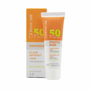 Dermacare Photosun - ecran solaire teinté matifiant fluide SPF 50+ , référence 1.5, format 50ml.