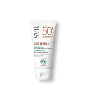 SVR - protection solaire minérale teintée SPF50+ Sun Secure adaptée aux peaux sèches à très sèches en format 50ml.