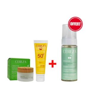 Pack Cereza : Crème anti-imperfections avec écran solaire inclus, et mousse nettoyante offerte.
