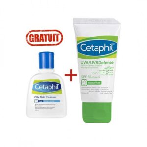 Pack Cetaphil - Protection solaire SPF50 + Nettoyant pour peaux grasses de 125 ml.