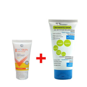 pack de soins duo pour la peau - Gel nettoyant Biowhite Skin + Écran solaire Bioskin invisible.