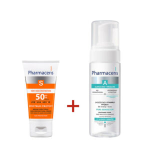 Pack Duo Pharmaceris : Mousse Nettoyante Puri Sensilium et Écran Solaire Invisible Spectrum SPF 50+