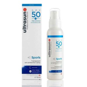 Ultrasun - spray solaire sportif - SPF50+ en format de 150ml.